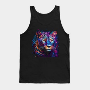 Neon Nature: The Psychedelic Leopard Tank Top